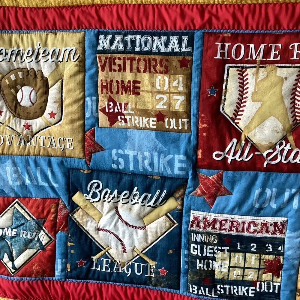 NWT. Hand Crafted Baseball for All Ages Lap Quilt